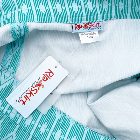 NEW RipSkirt Hawaii Style 201 West End Seaglass Turquoise Print Skirt Size Large - Picture 7 of 7